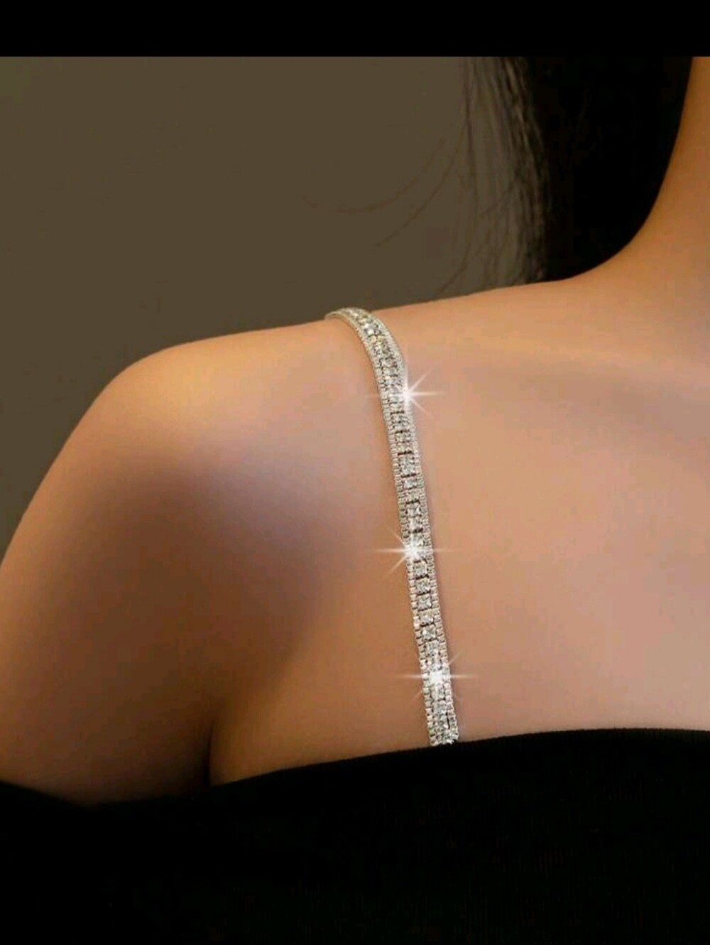 Silver Crystal Rhinestone Choker Necklace - Women Jewelry